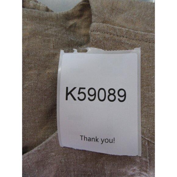 Chicos Jacket 1 Tan Linen Blazer Coat Shiny Lagenlook Zip Up Medium - Picture 11 of 11